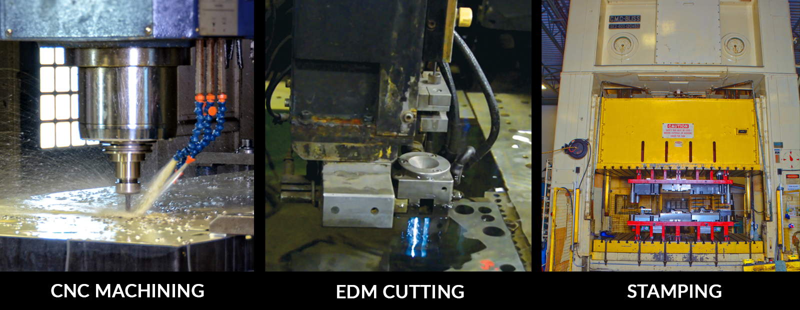 CNC Machining, EDM Cutting, Stamping